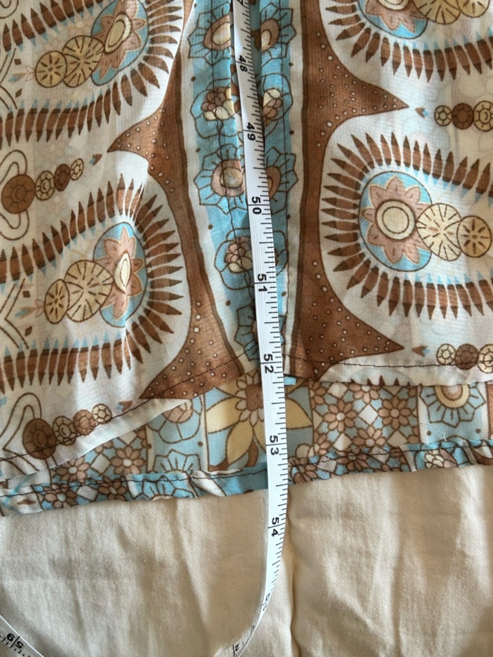 Boho V-Neck Floral Maxi Dress in Blue and Brown - Picture 6 of 10
